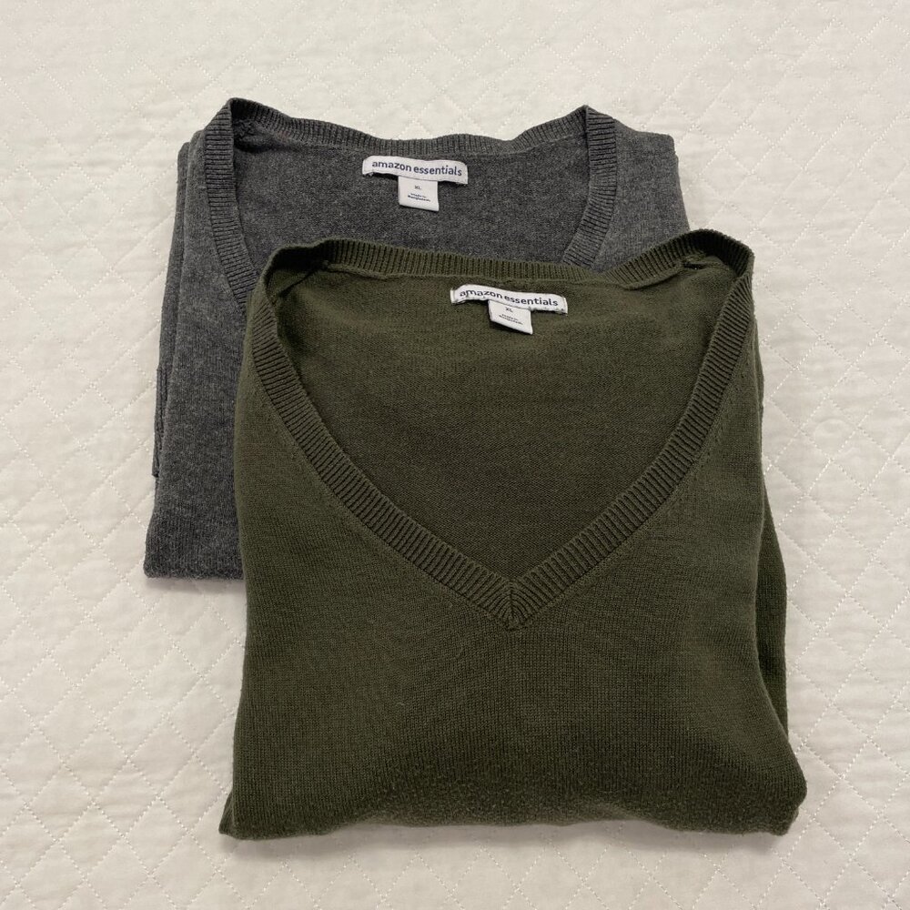 Set of 2 Women's Amazon Essentials Cotton Sweaters XL